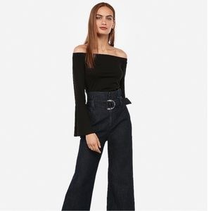Express Off Shoulder Top with Bell 3/4 Sleeves